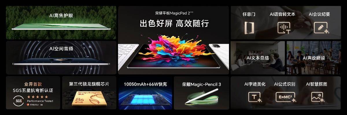 《出色好屏 高效随行！荣耀平板MagicPad2正式发布 售价2899元起》