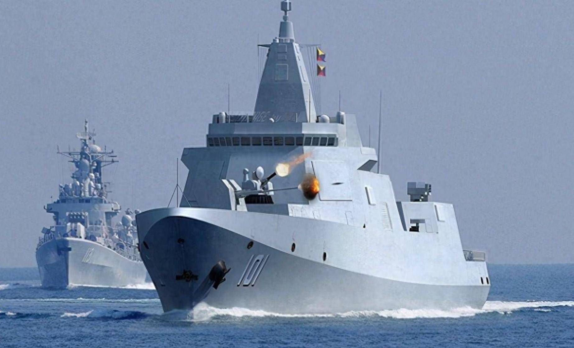 于北海道西南方向200公里海域发现了055驱逐舰南昌舰,052d驱逐舰贵阳