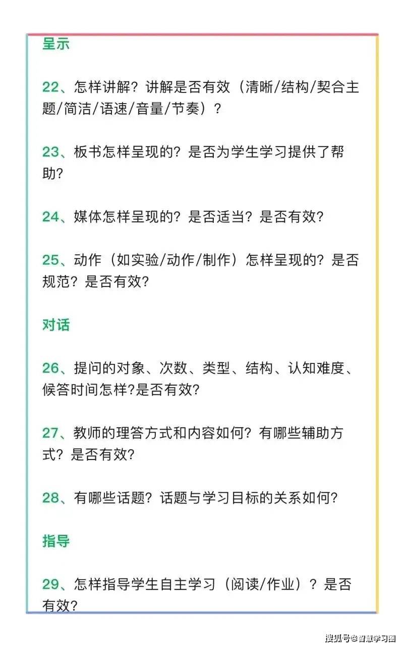 教师听评课的4个维度,5个分析面,20个观视角,68个观察点_氛围_课堂