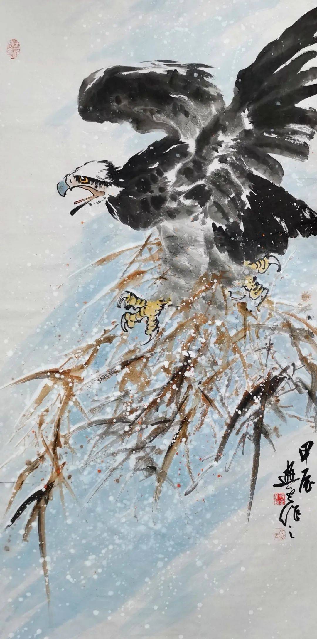 长空有梦,翰墨鹰魂——杨会堂与他笔下的鹰 作者:闫立锋