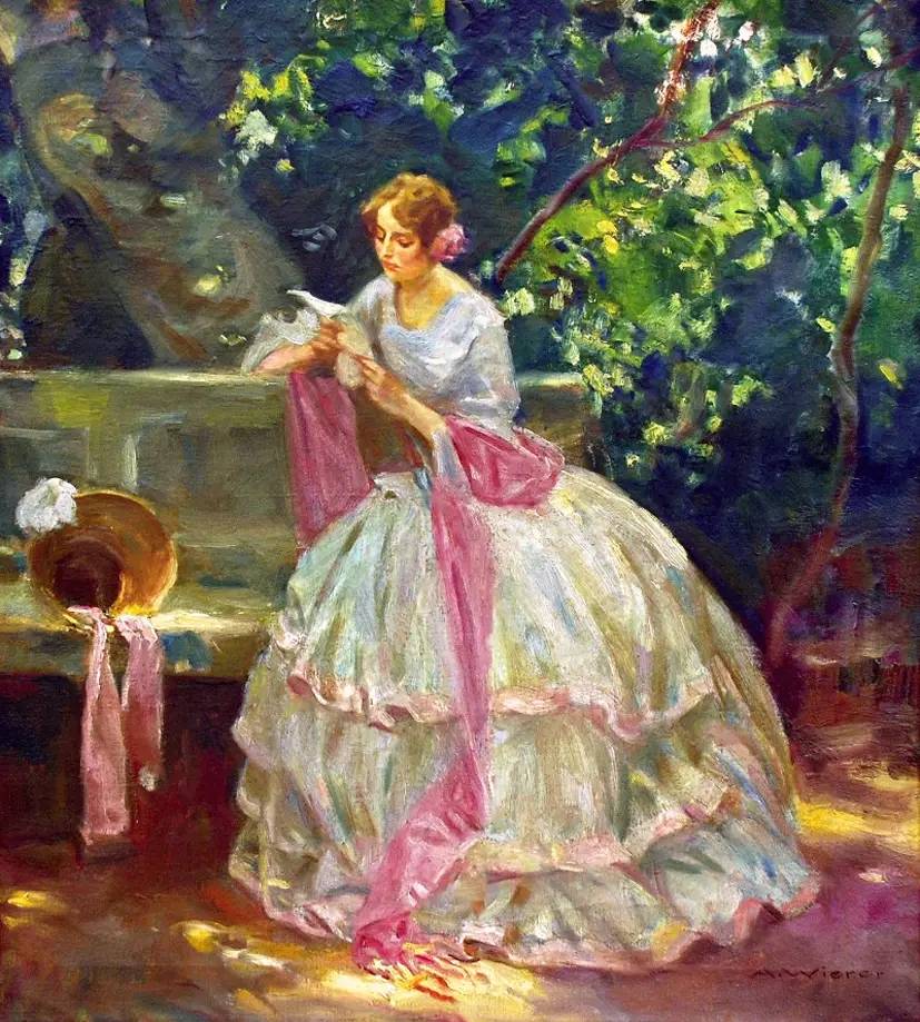 捷克画家维尔勒·路易油画作品