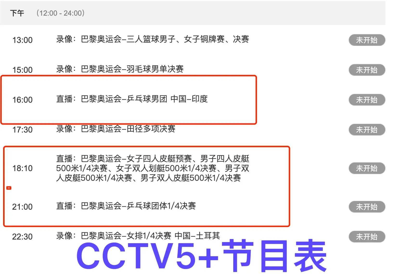 中央5台直播奥运节目表:8月6日cctv5节目单,cctv5 节目表!收藏