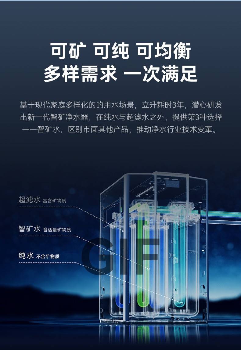 超滤净水器滤出含有矿物质的净水,为何立升智矿净水器h7可实现三种