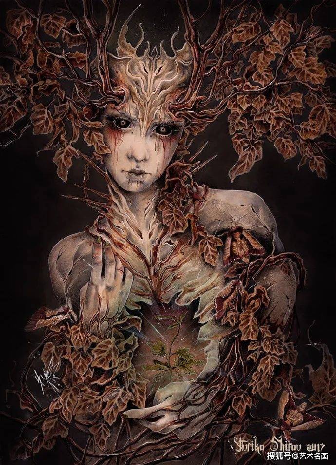 美丽的危险,细腻的恐怖,插画师yuriko笔下的暗黑插画 ​​​