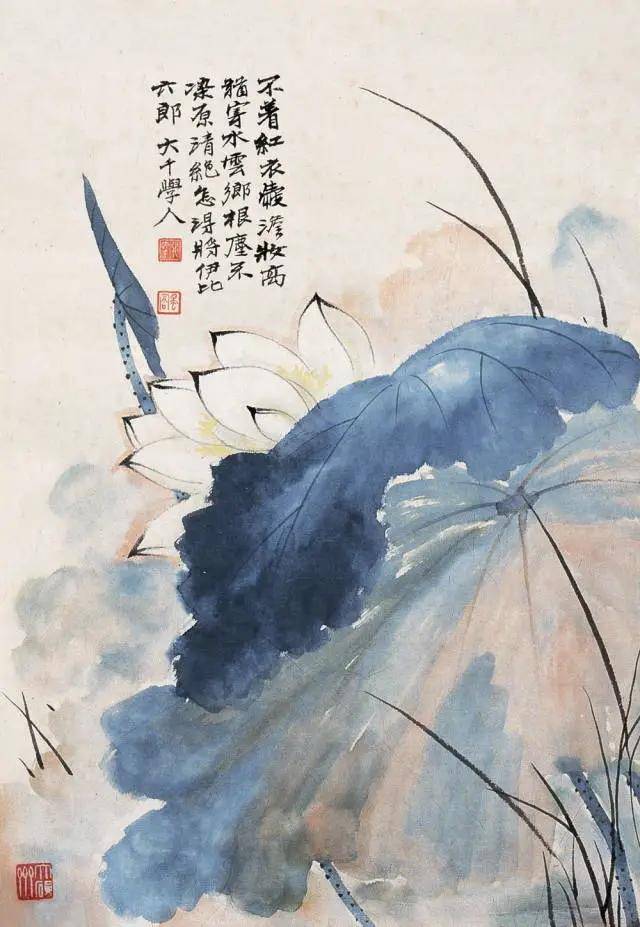十里荷塘,花凋香渺,静赏一下张大千笔下荷花带来的惊艳之美