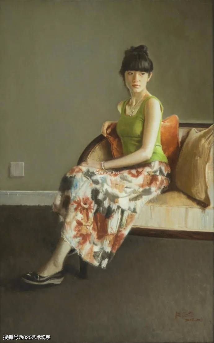 中国美院教授任志忠油画年轻女孩,美极了!