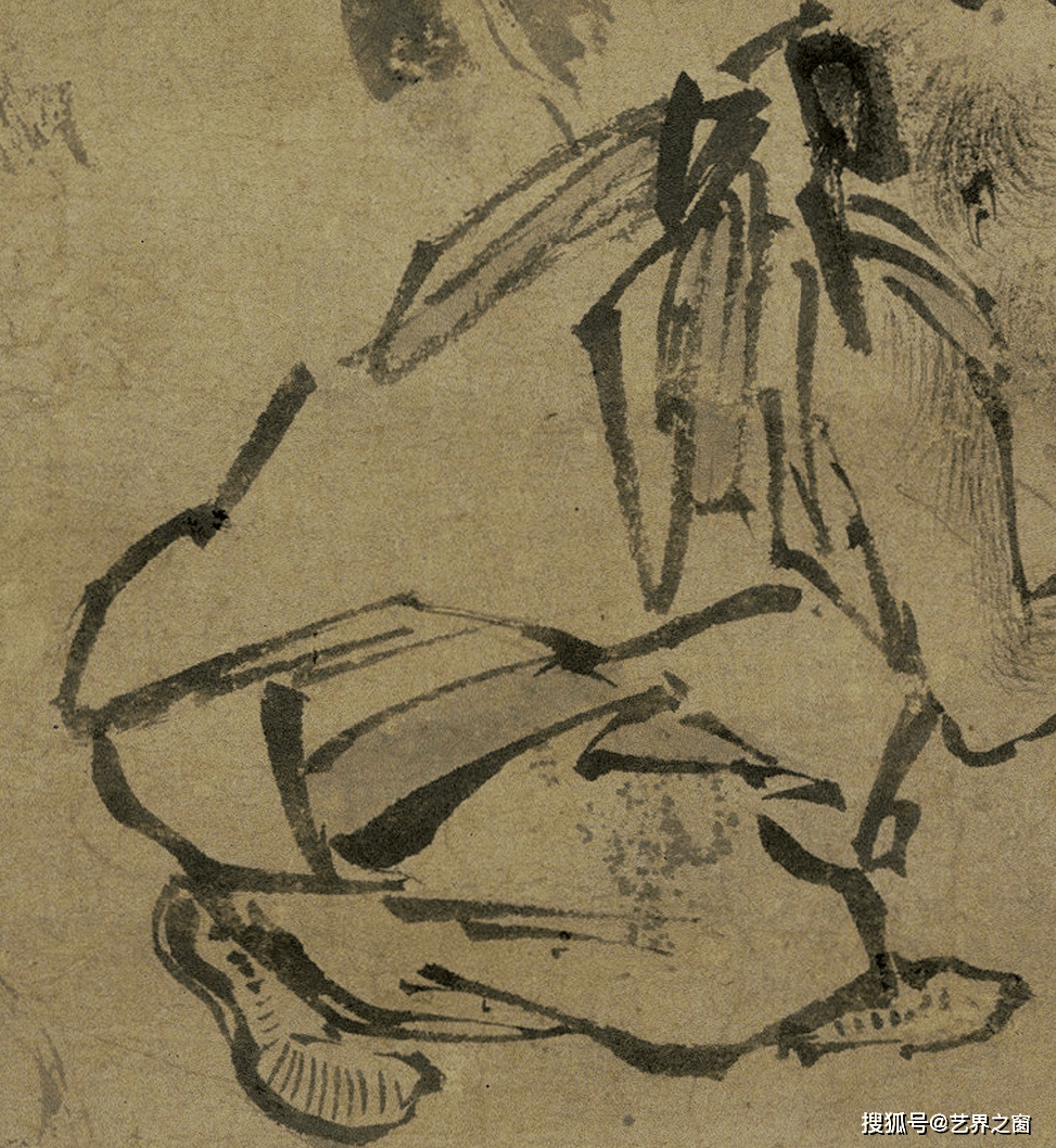 南宋画家梁楷《六祖截竹图》国画精品