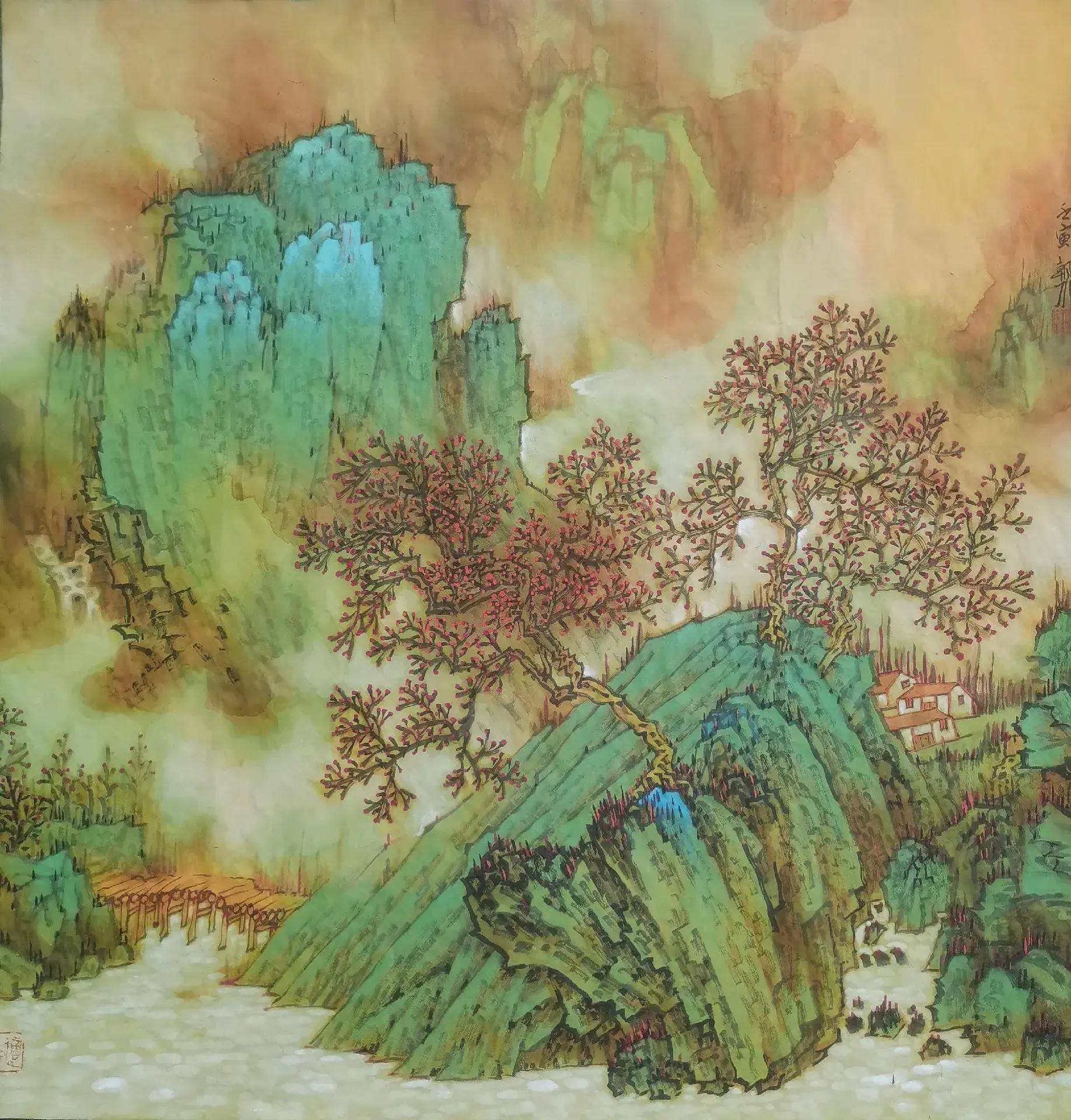 重彩画家胡朝水