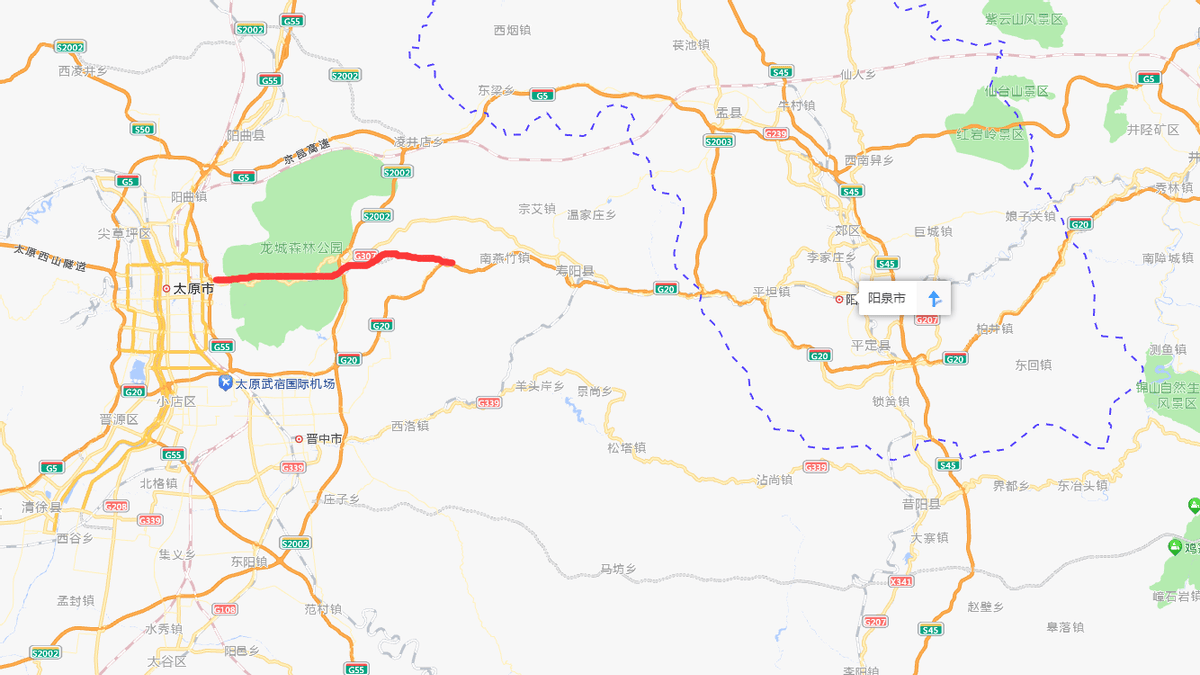 太原北二环高速路线图图片