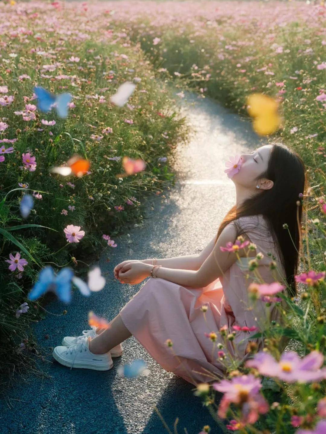 9个花海拍照姿势,浪漫唯美又梦幻,轻松拍出自由感与生命力!