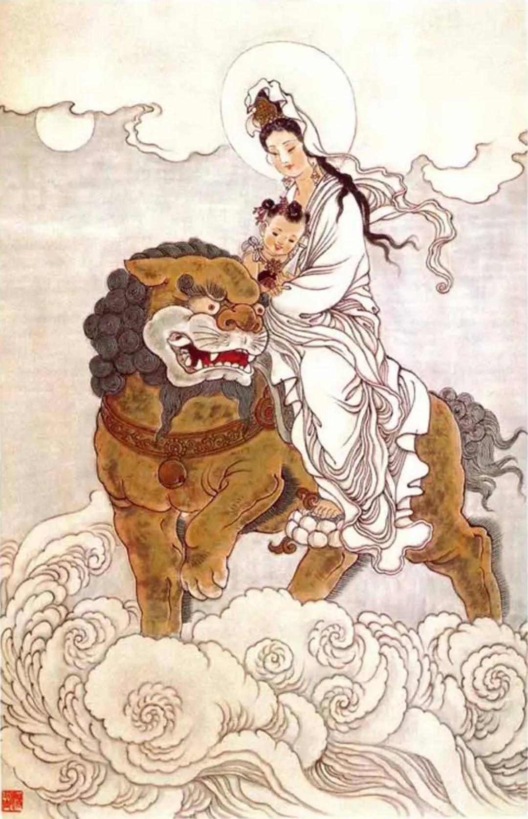 这组带善财童子的观音,仁慈柔美!