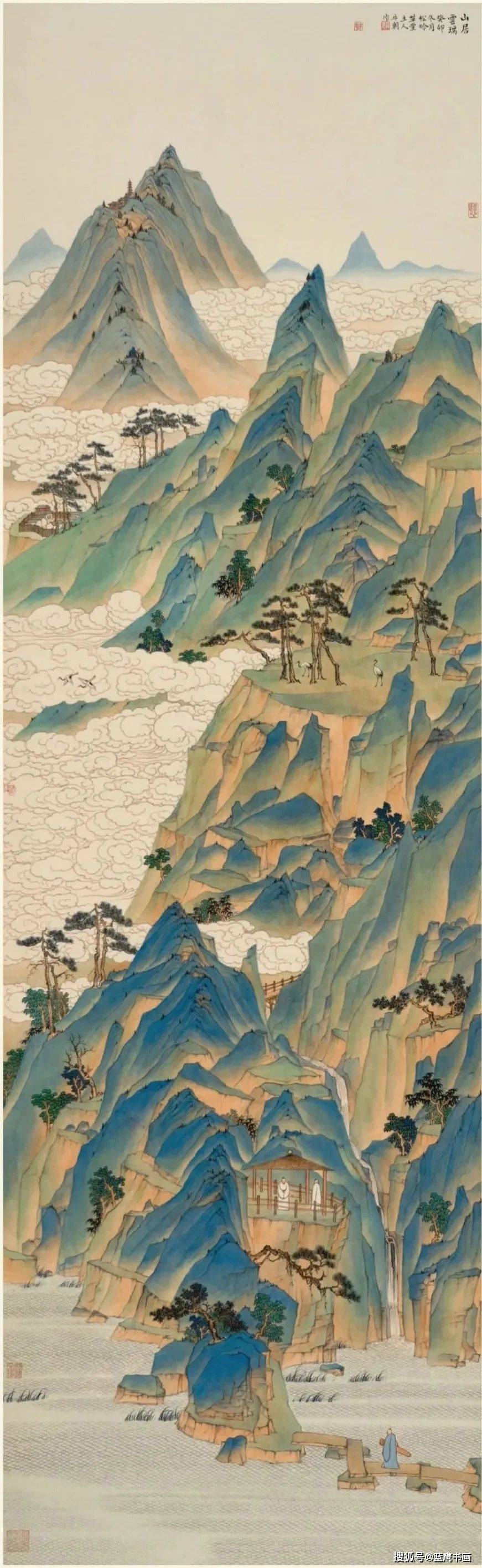 牛朝先生工笔山水画:古意悠悠,设色清雅