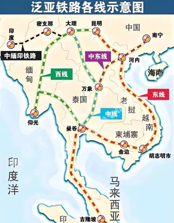 中老铁路规划线路图图片