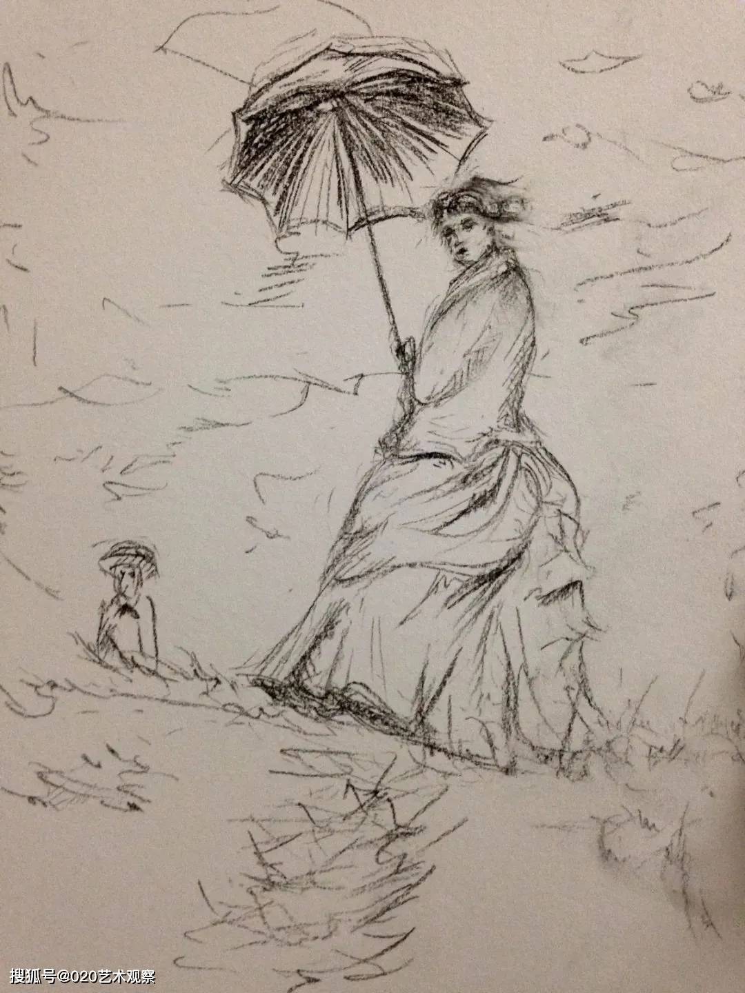莫奈的素描手稿