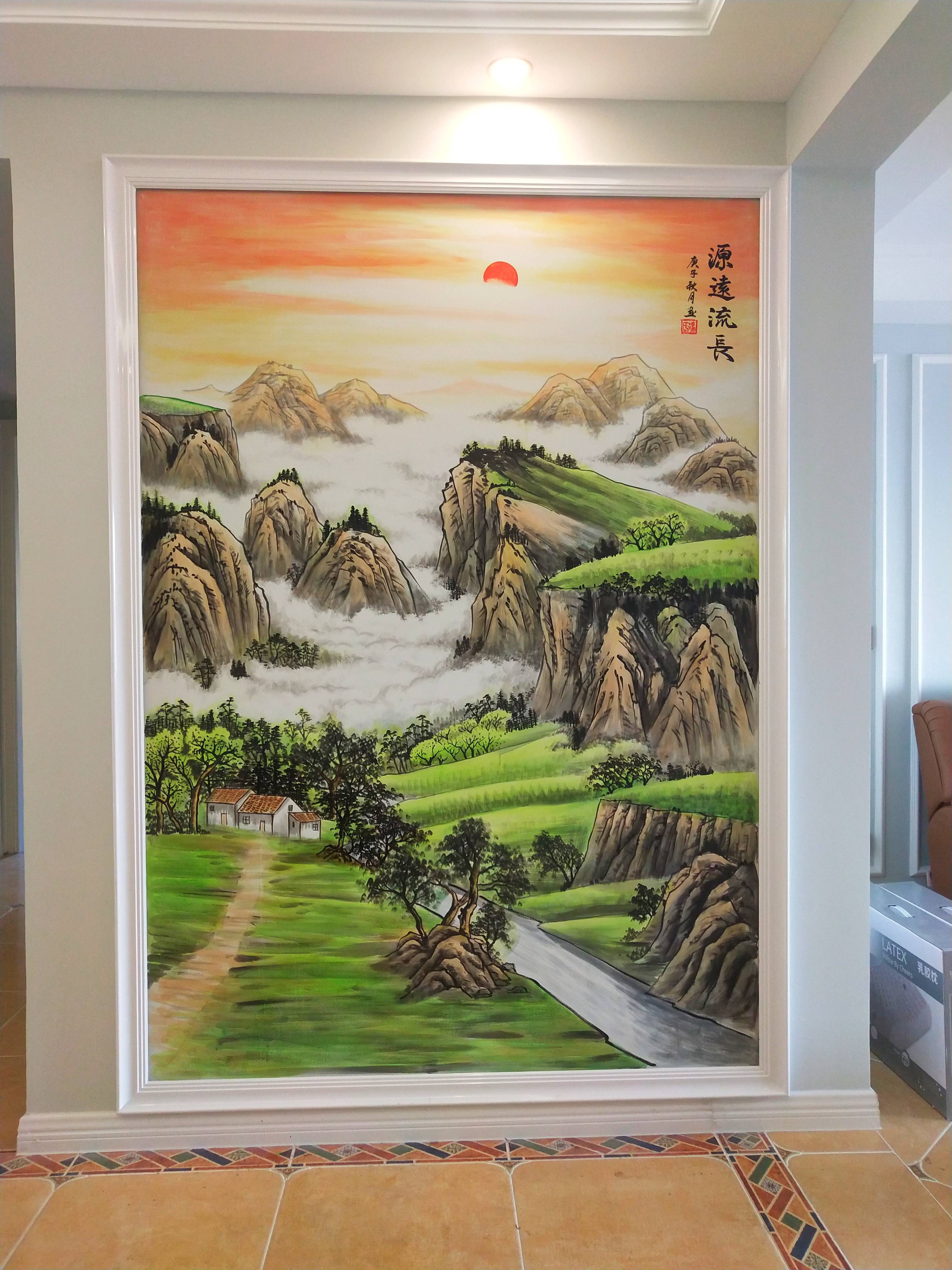 冯园墙绘与书画作品精选