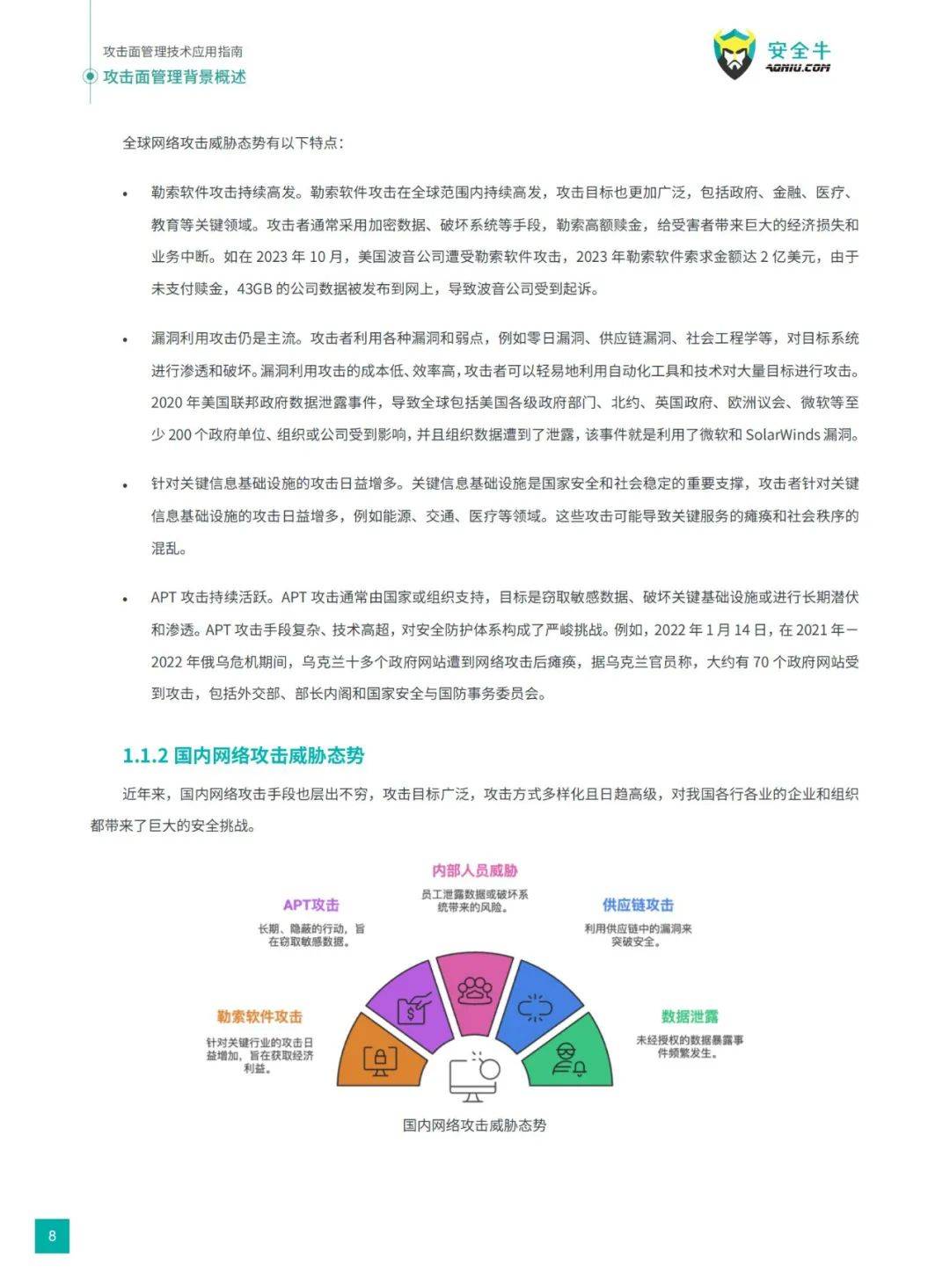 安全牛：2024年攻击面管理技术应用指南电子版，威胁态势分析报告