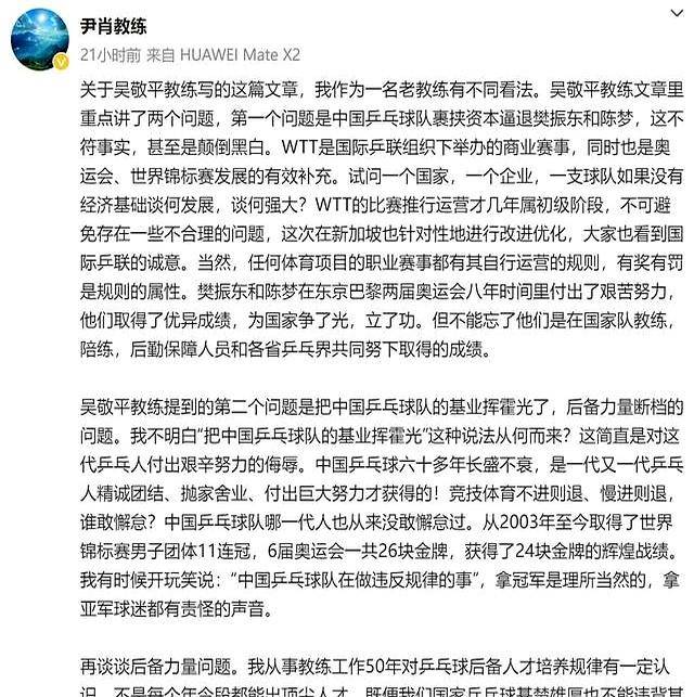 WTT新规下樊振东退赛，国乒名宿开炮与回怼，乒乓球商业化之辩：WTT新规下的国乒风波