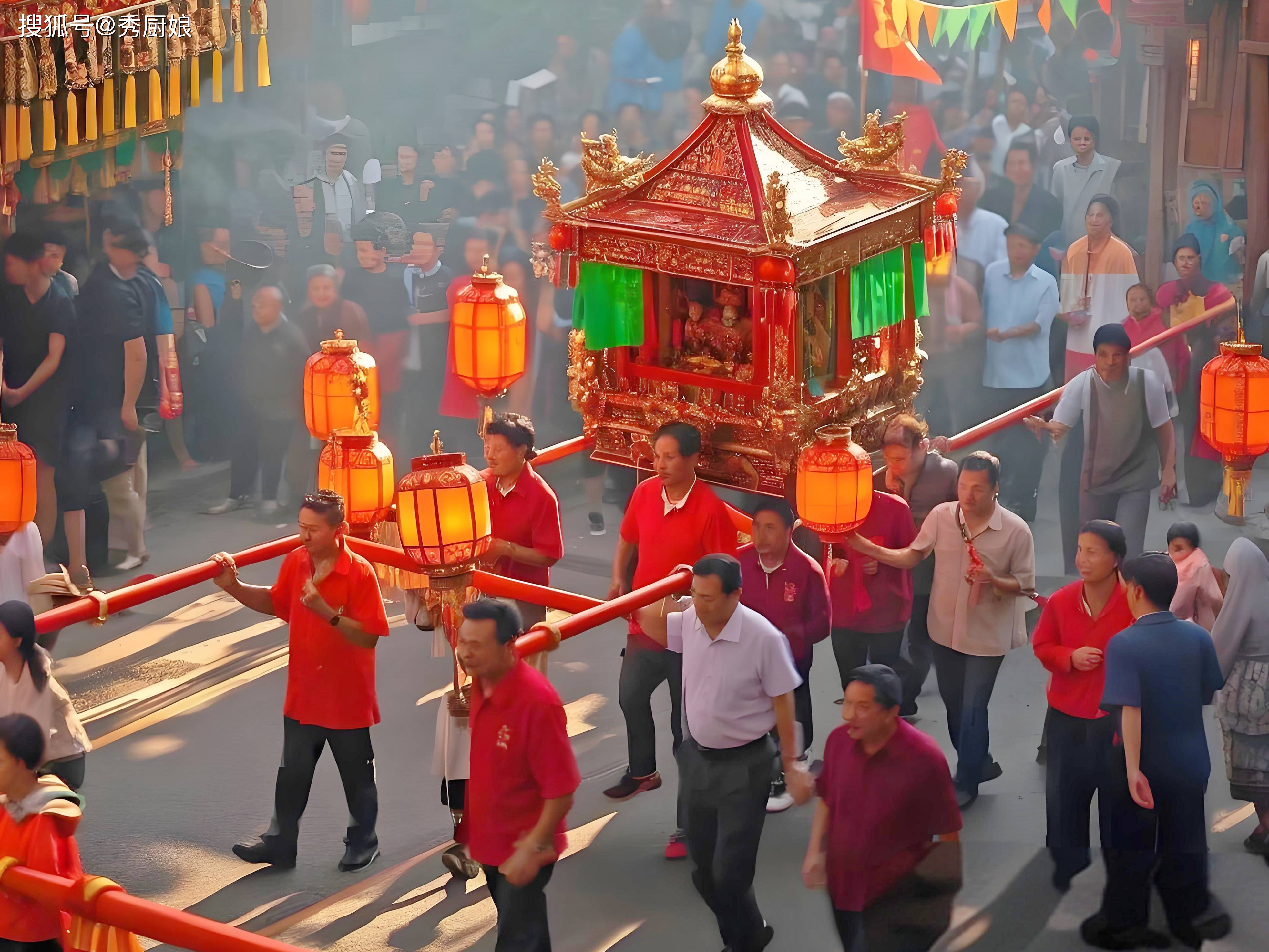 游神队伍抬着神像巡游乡里,民众焚香祈福,既是对传统文化的传承,也
