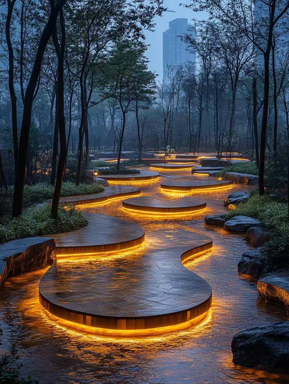 灯光园林景观:城市空间的诗意重构
