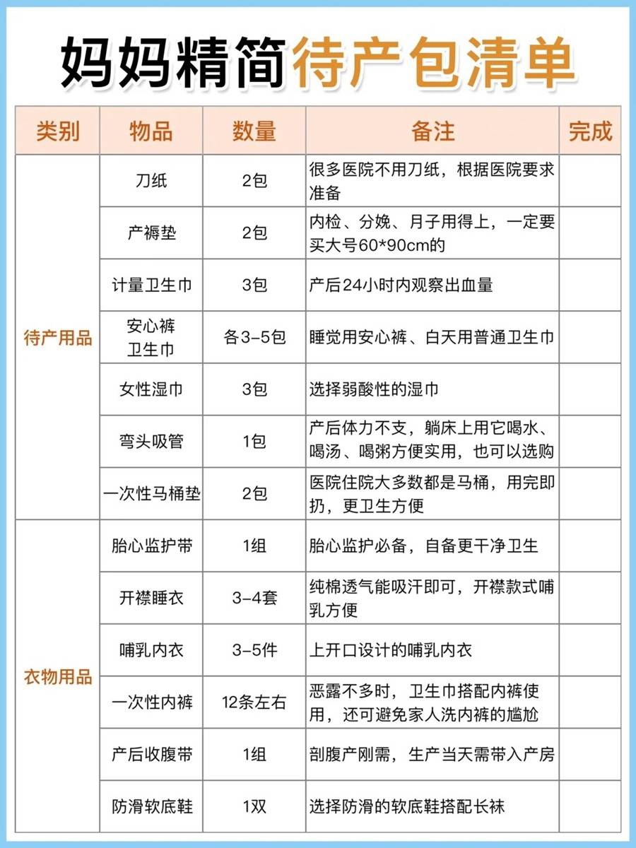 准妈妈的临产前准备攻略来了，超实用，请收藏
