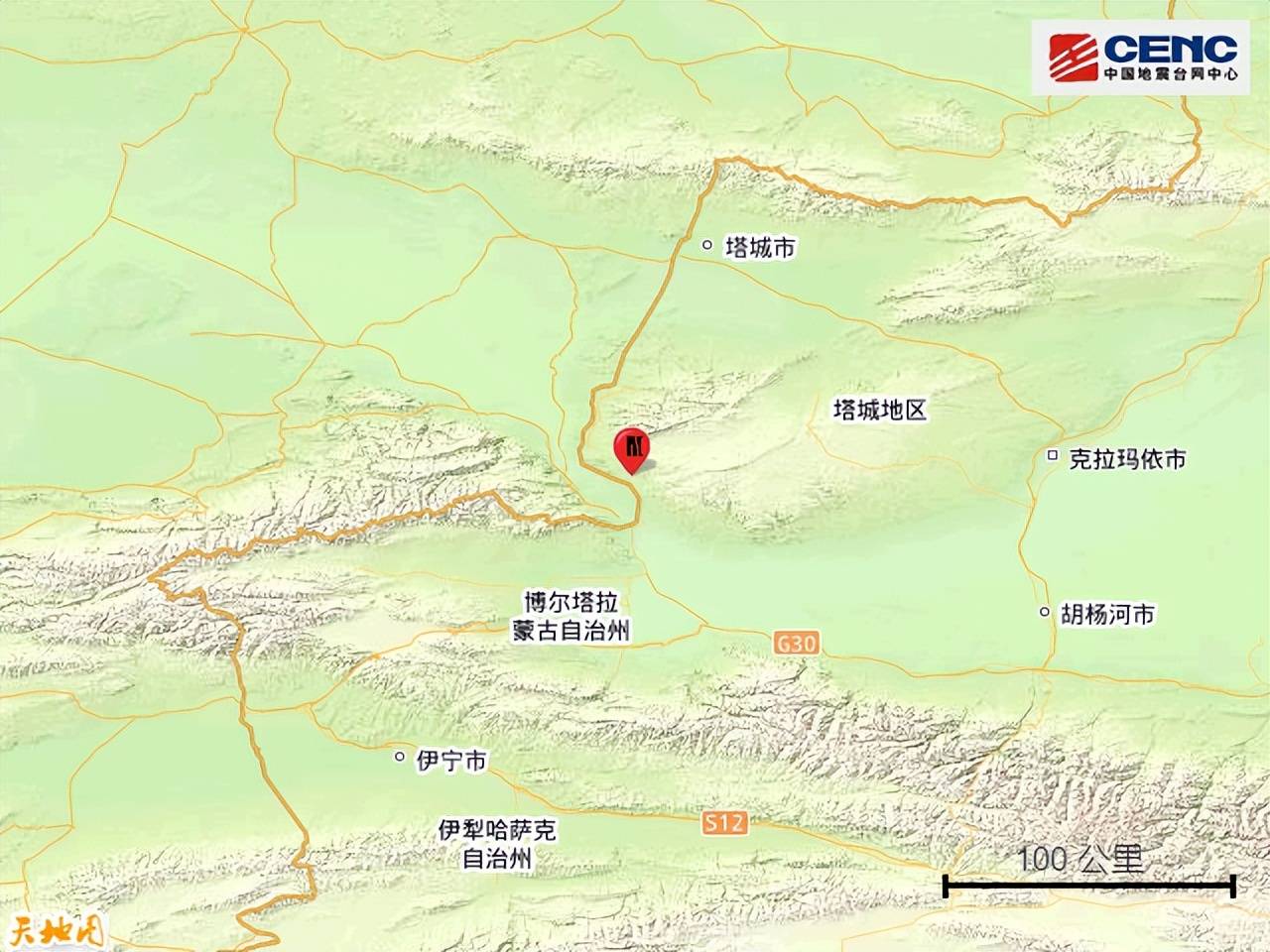 新疆塔城地区裕民县发生3.7级地震