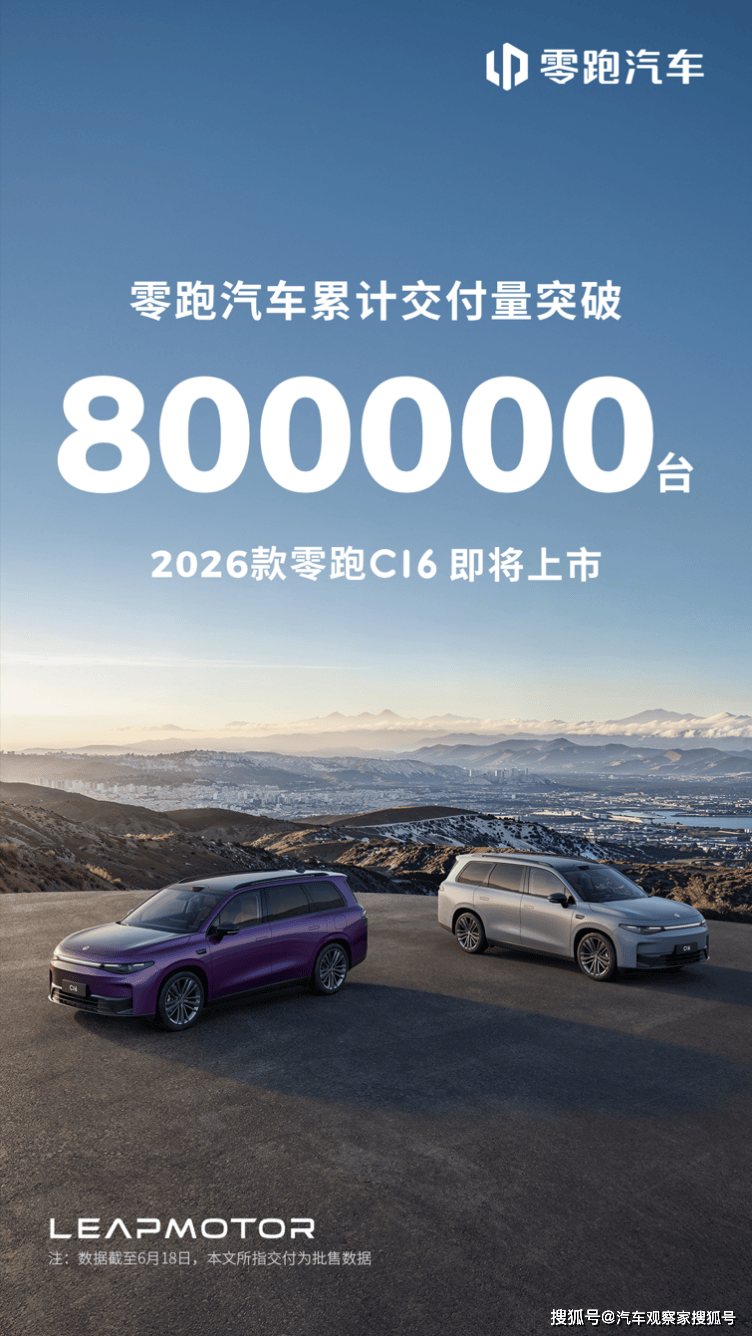 零跑汽车累计交付量突破80万台，2026款零跑C16即将上市