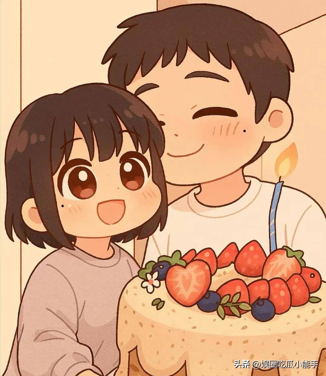 杨丞琳连续11年卡点给李荣浩庆生,晒两人卡通合照,小夫妻好甜蜜