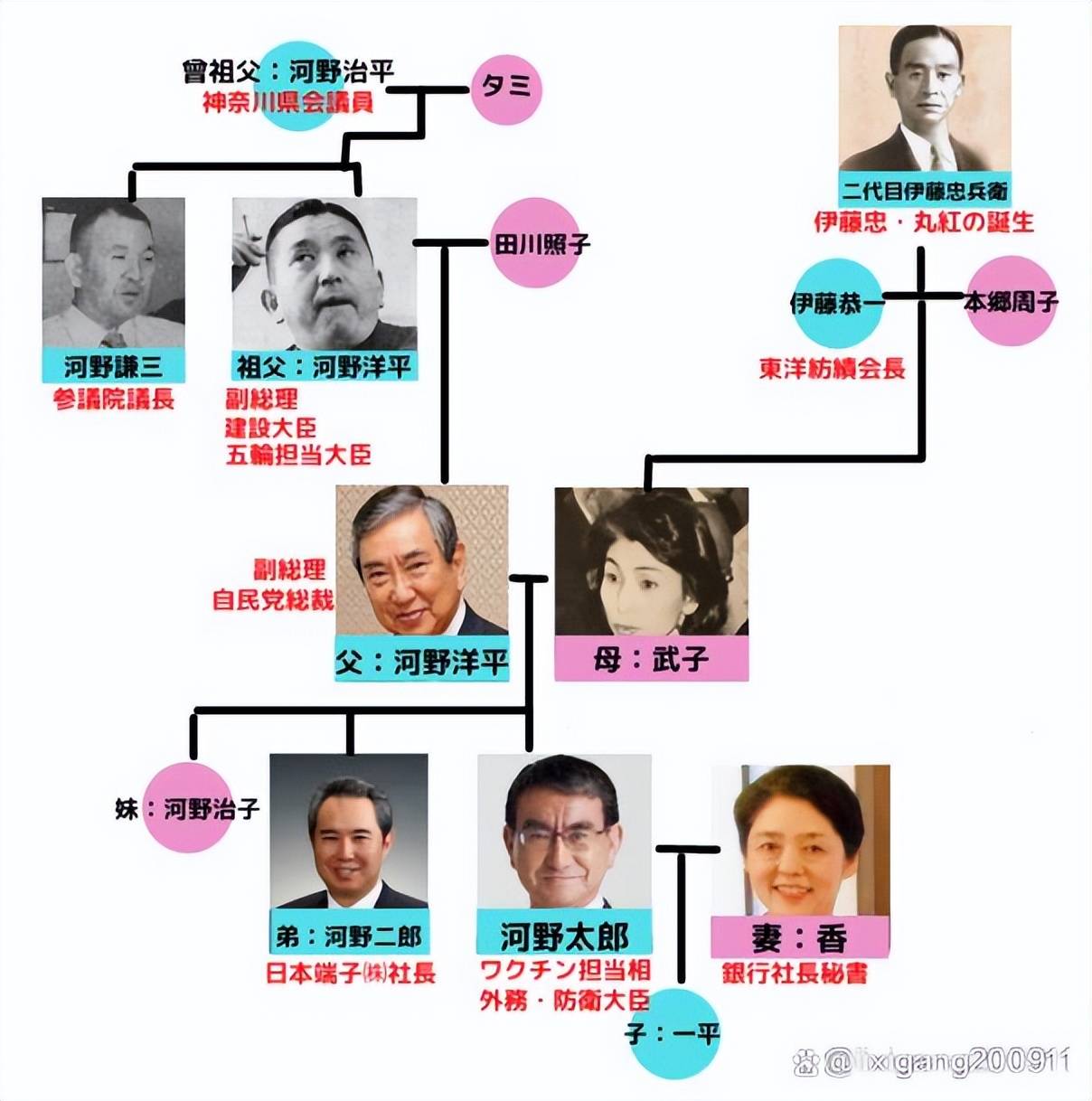河野洋平差一点家族与其父同当副首相儿子两次落选党总裁
