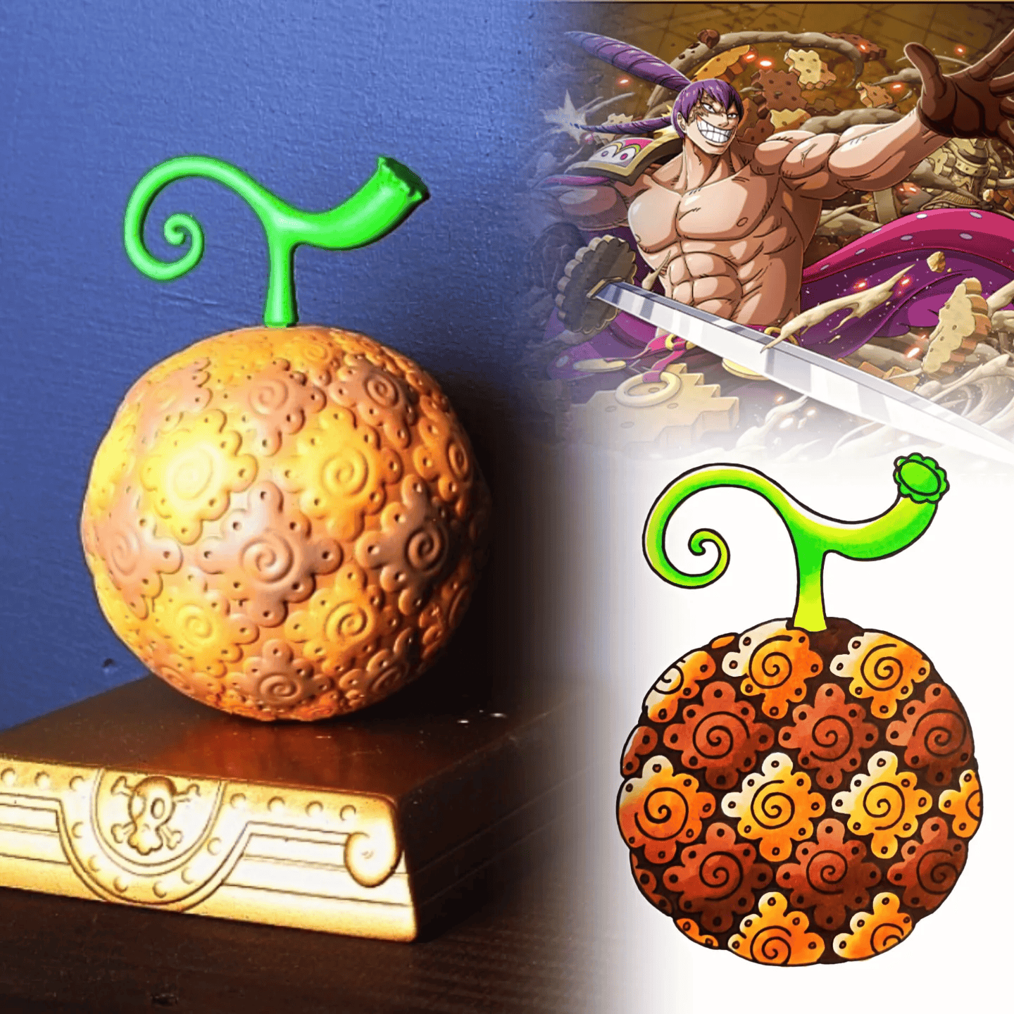 海贼王情报:6颗恶魔果实形状公布,腕龙果实可爱,荆棘果实好疼
