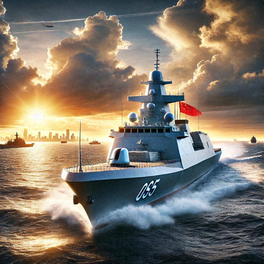 中国055型万吨驱逐舰"遵义舰",满载排水量超1.2万吨的庞然巨物
