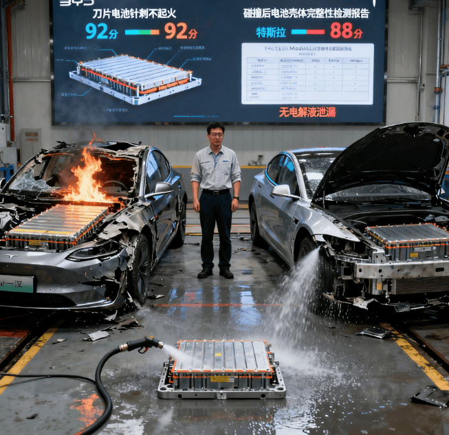 比亚迪汉 vs 特斯拉 Model 3：碰撞测试，谁的电池更安全？_搜狐汽车_搜狐网