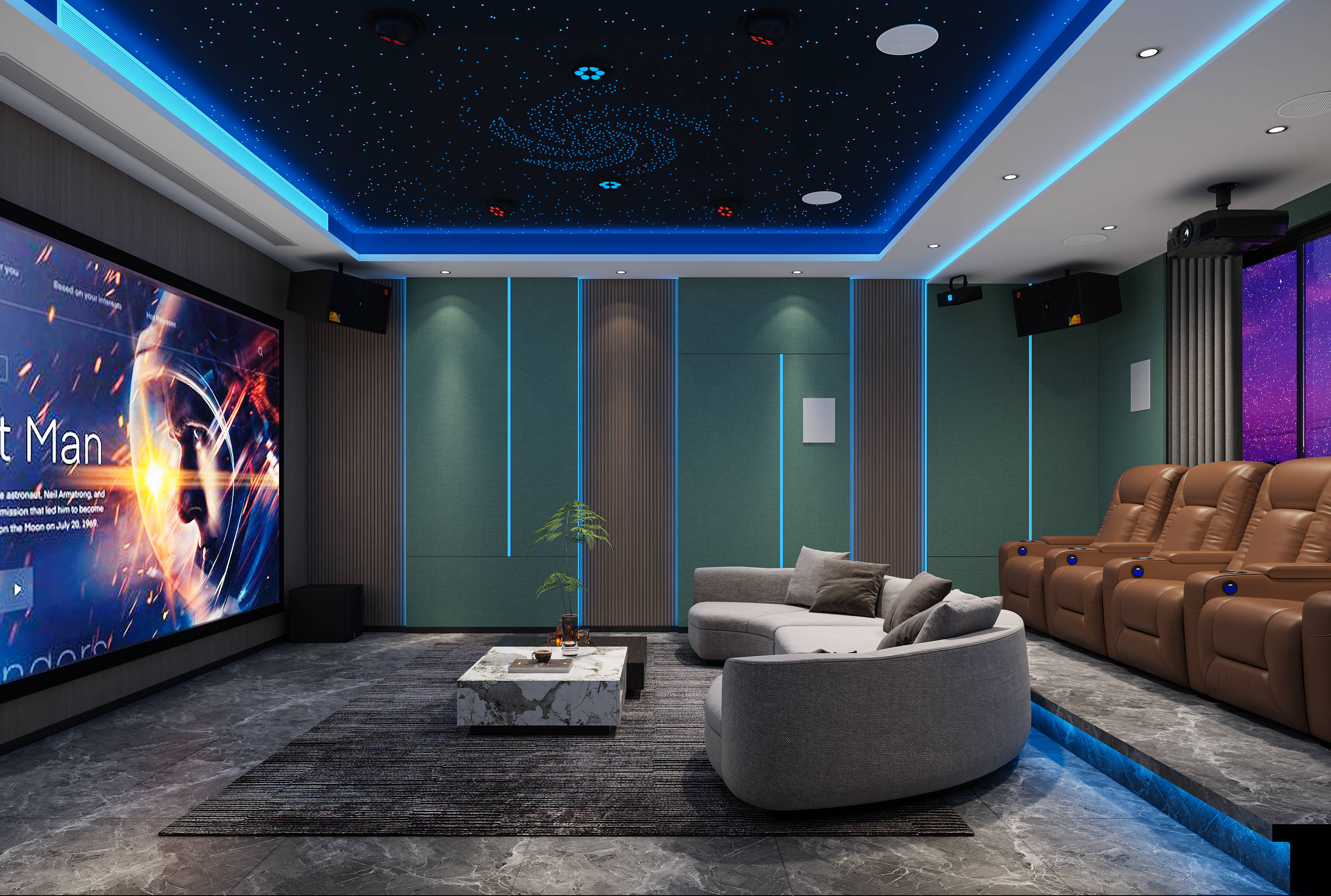 45㎡小客厅秒变影院!