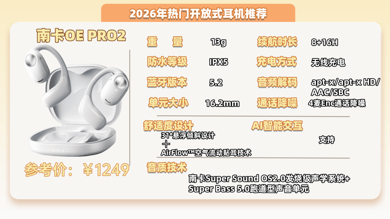 开放式耳机音质最好的是哪款？2026年十大真实开放式耳机音质评测