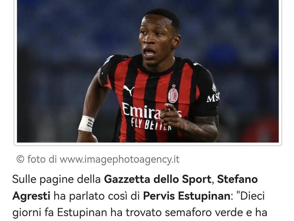 意甲媒体热议：米兰球员埃斯图皮尼安状态非常不稳，时而高光时而低迷