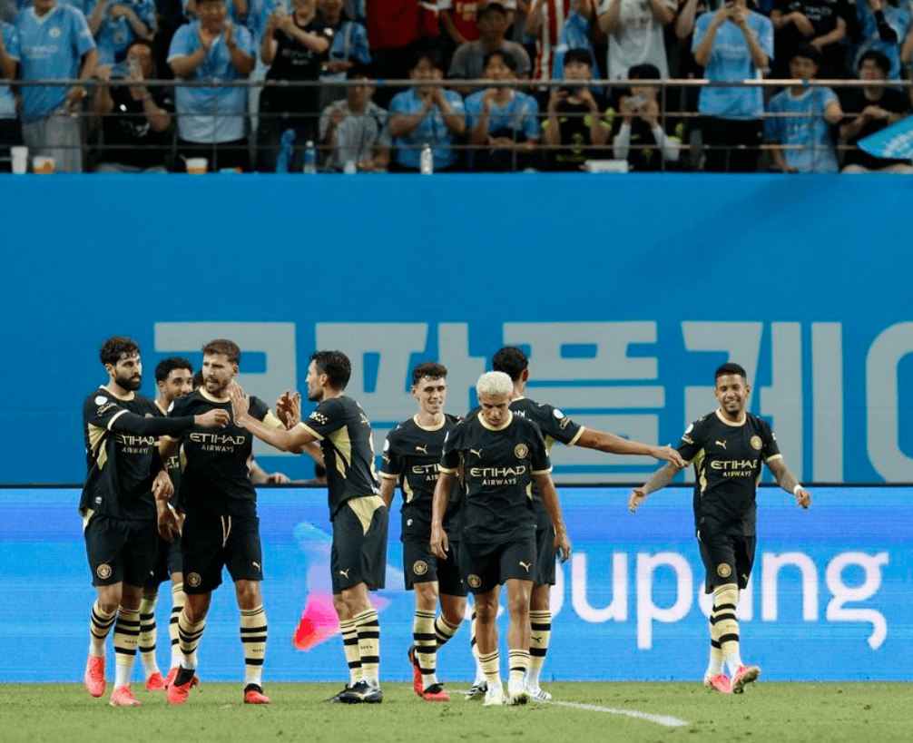 一场3-1完成逆转好戏，曼城锋霸梅开二度，掀翻马竞，李刚仁哑火