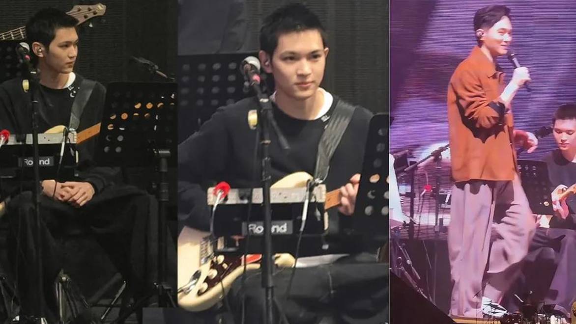 张智霖儿子担任演唱会吉他手，魔童颜值似妈妈