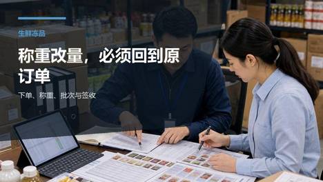 生鲜与冻品从下单、称重到签收的订单闭环
