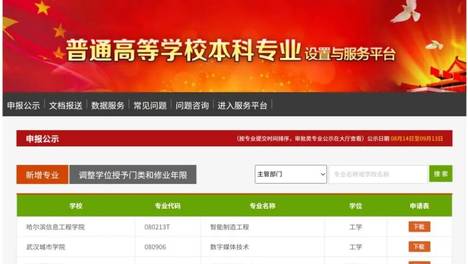 教育部公示，多所高校拟新增大数据管理与应用、数字经济等本科专业