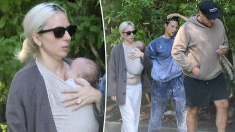 歌坛天后Lady Gaga40岁正式当妈！与42岁未婚夫抱娃街头现身