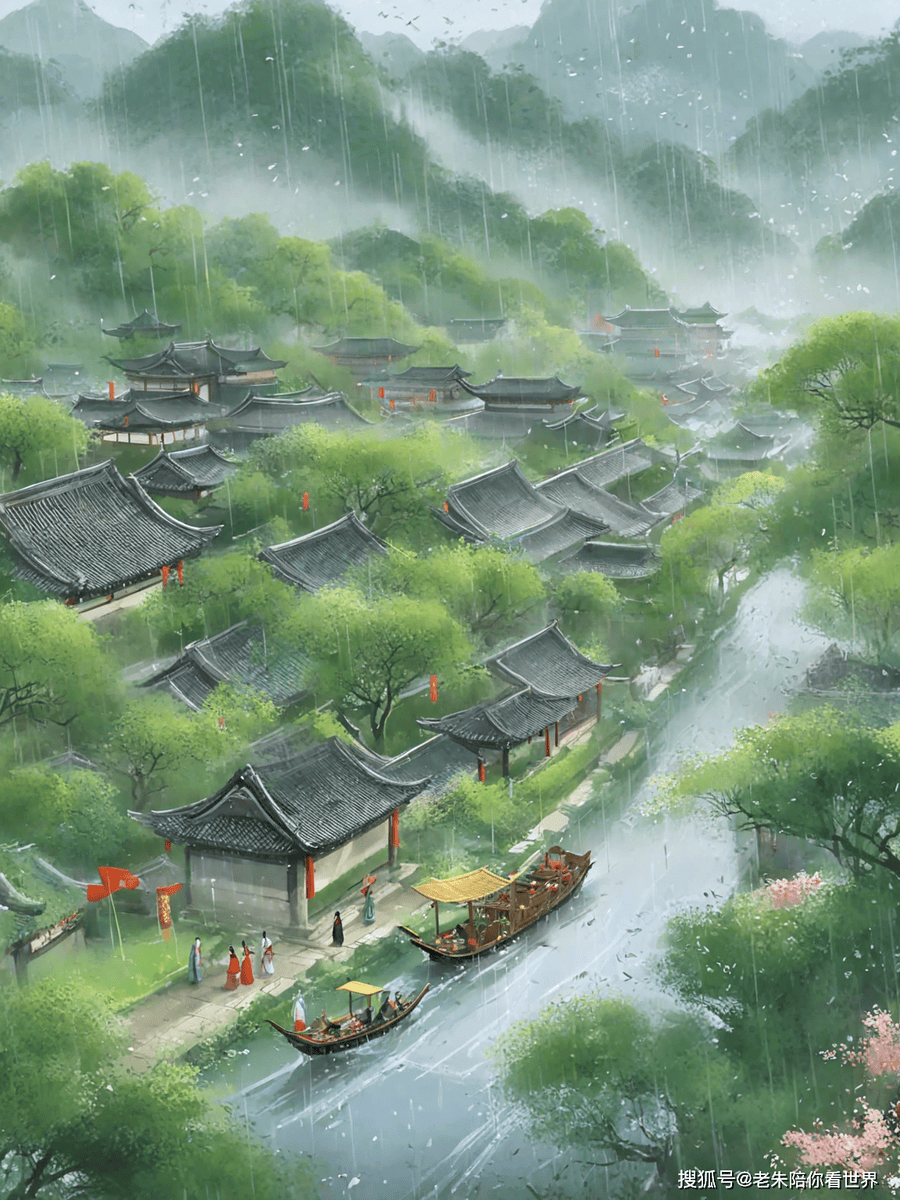 国韵古风插画丨天青色等烟雨,而我在等你