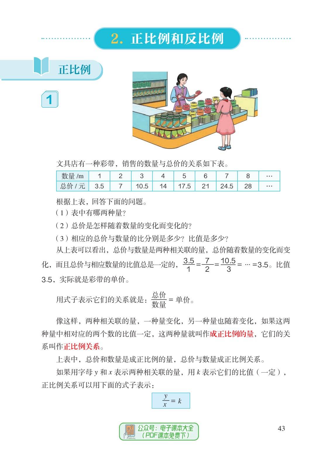 六年级下册数学书背面图片