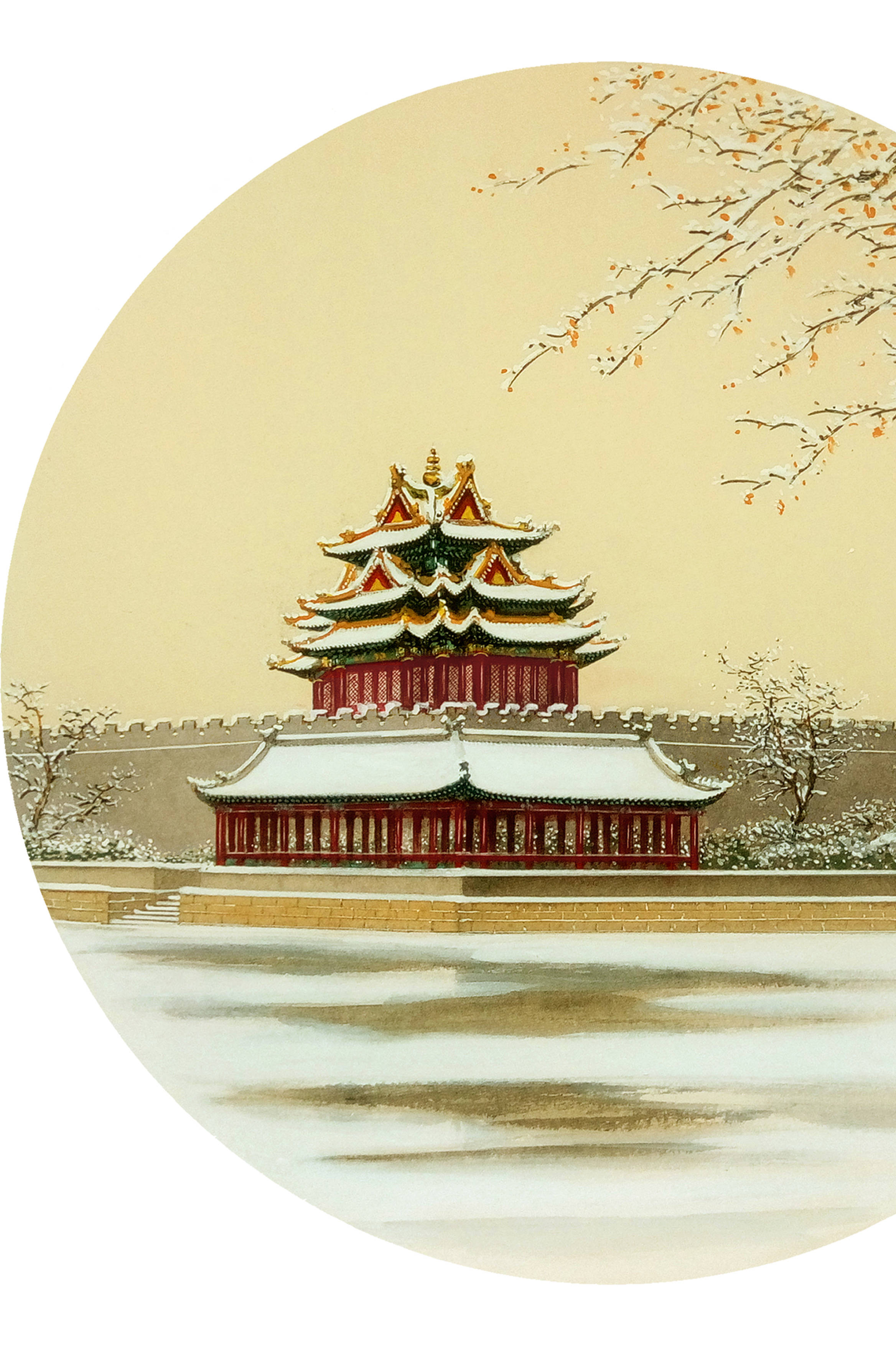 界画寒江---故宫.东北角楼雪景