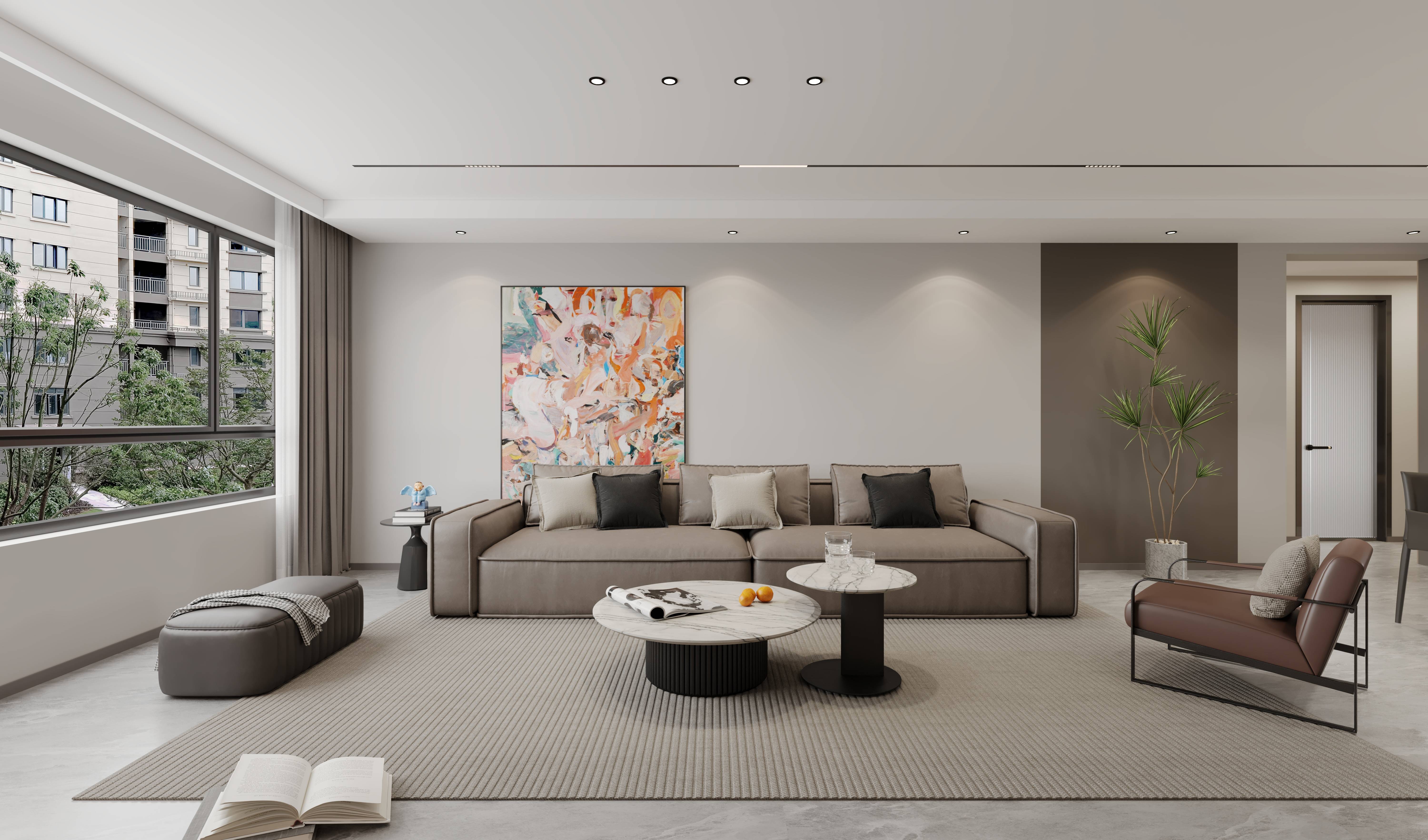 67现代简约,用100平米的空间创造无限可能