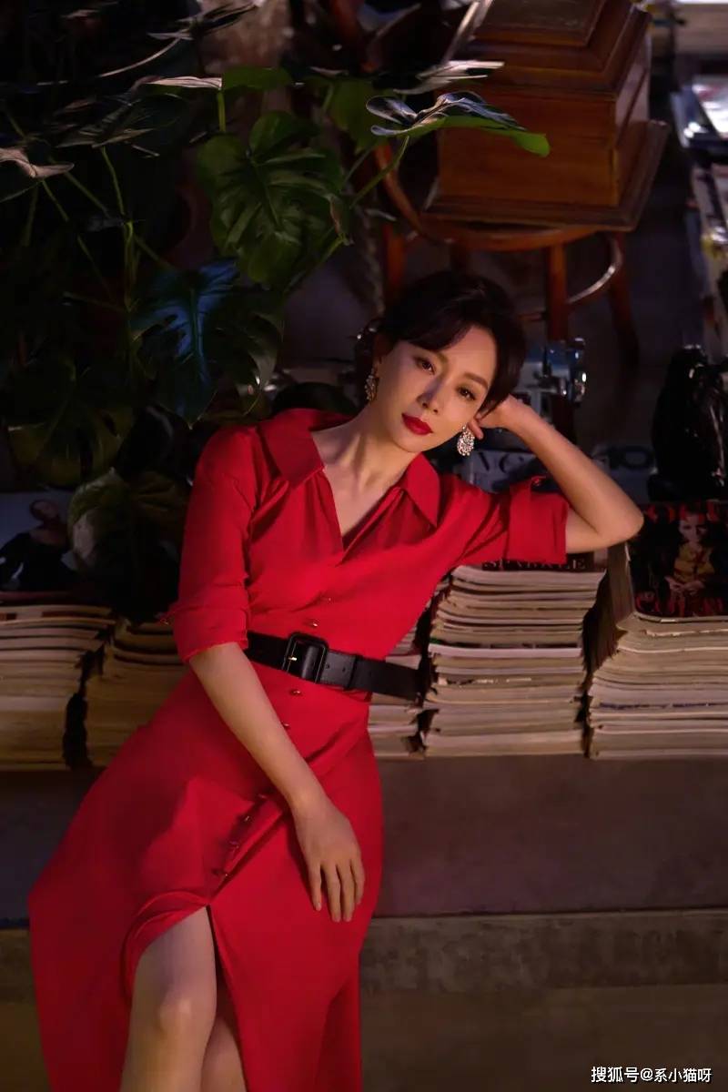 陈数红裙低调贵气,岁月之美尽显优雅风采_来自_韵味_痕迹