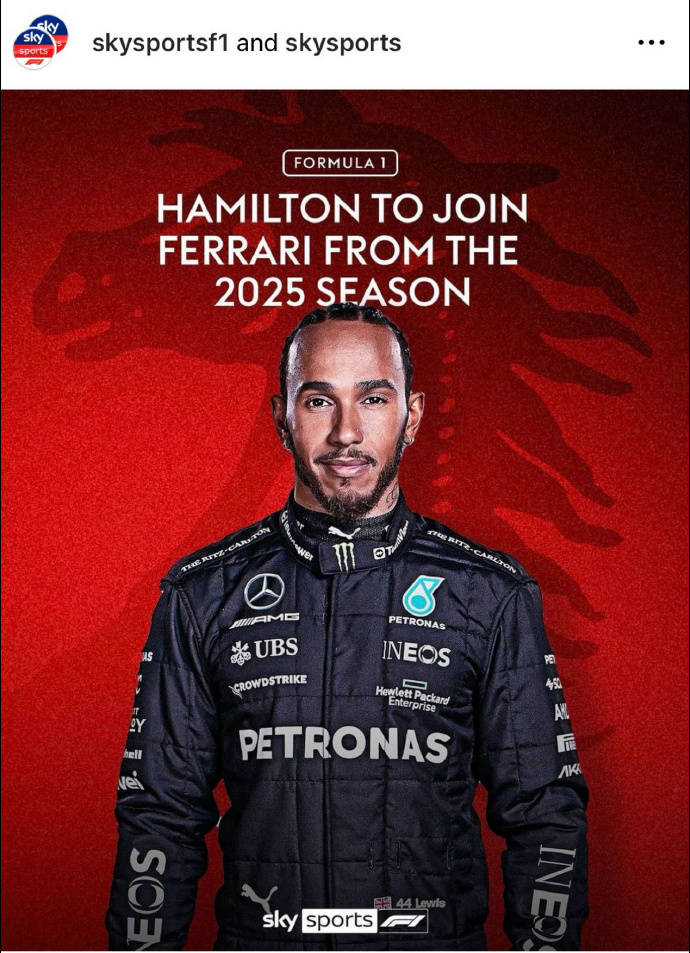 f1七冠王汉密尔顿2025年加盟法拉利_梅赛德斯_刘易斯_赛季