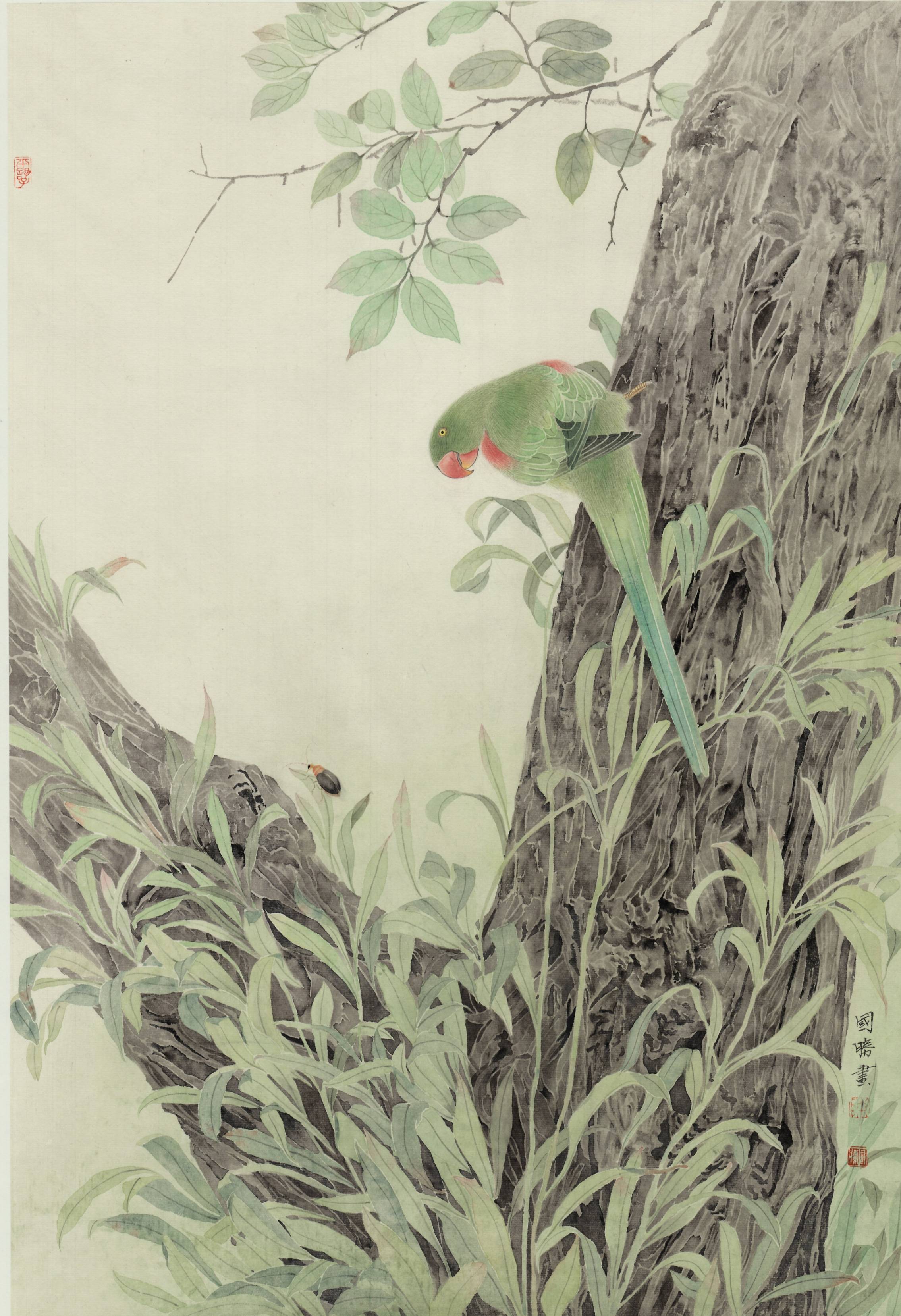 迎新春 河北省廊坊市画家陈国胜没骨花鸟作品《百卉含英》选献读者