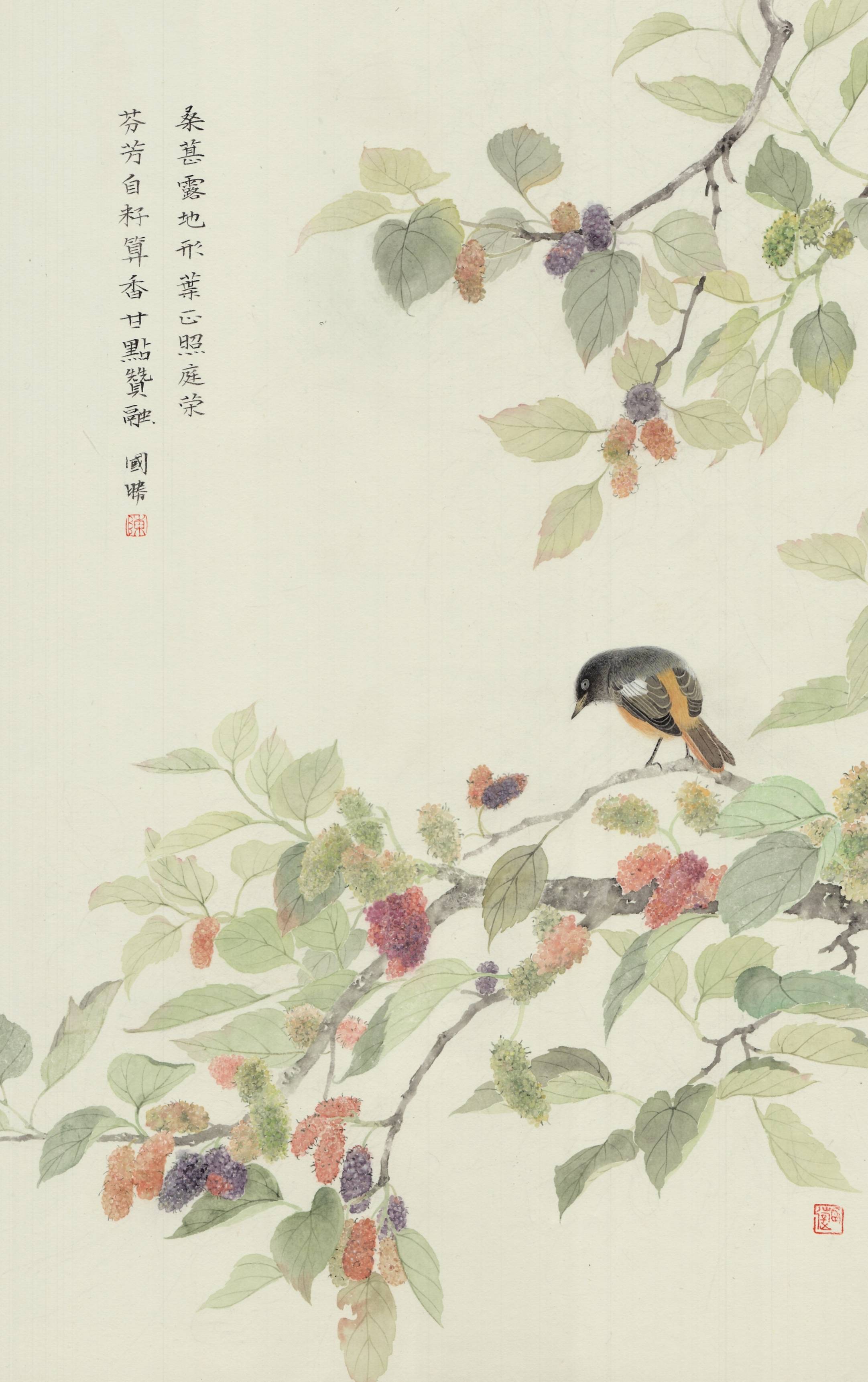 迎新春 河北省廊坊市画家陈国胜没骨花鸟作品《百卉含英》选献读者