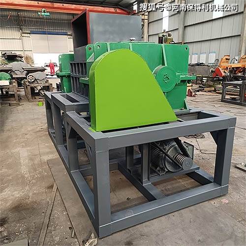 金属废铝撕碎机双轴 塑料玻璃瓶粉碎机 废旧自行车破碎机_处理_铁桶