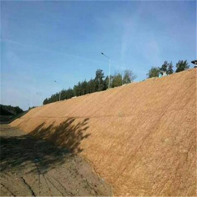 秸秆稻草毯 椰棕稻草秆草毯 护坡植草毯 椰丝纤维毯 生态草毯施工铺设