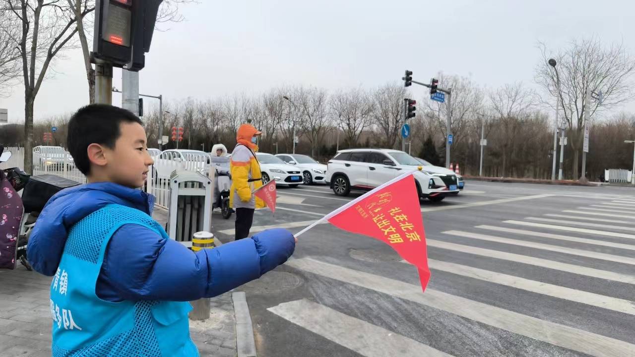 红绿旗指挥交通旗语图片